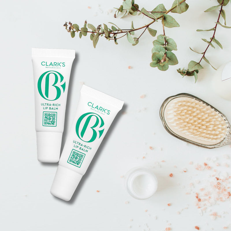 Clark's Botanicals Mini Ultra Rich Lip Balm | Physician-Formulated Plumping Moisturizer | Dry & Dehydrated Lips | Collagen | Shea Butter | Mango & Avocado Butter | Vitamin E | 0.14 fl oz | 2-Pack