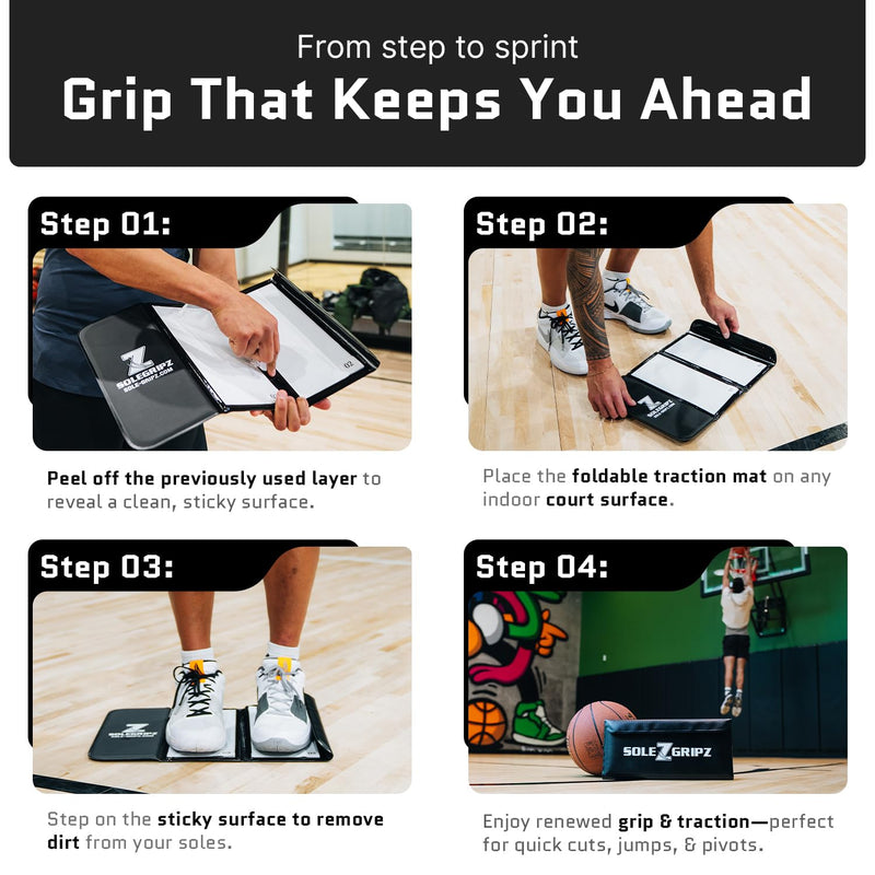[Australia] - Portable Basketball Sticky Mat and Replacement Sheets ‚Äì Perfect for Hardwood & Gym Floors ‚Äì Includes 60 Sticky Sheets Black Traction Mat 