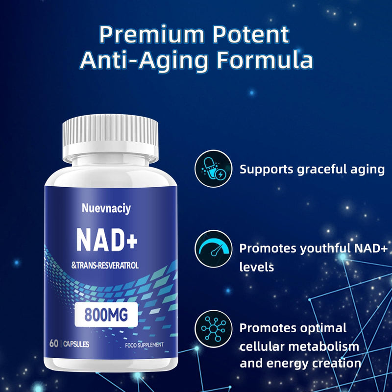 NAD+ Trans-Resveratrol Supplement, 800mg