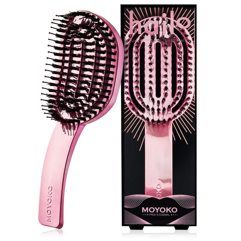Detangling Brush - Vented for Fine, Wavy, Straight, Curly or Thick Hair, No-Pull Design (Pink Chrome) Pink Chrome