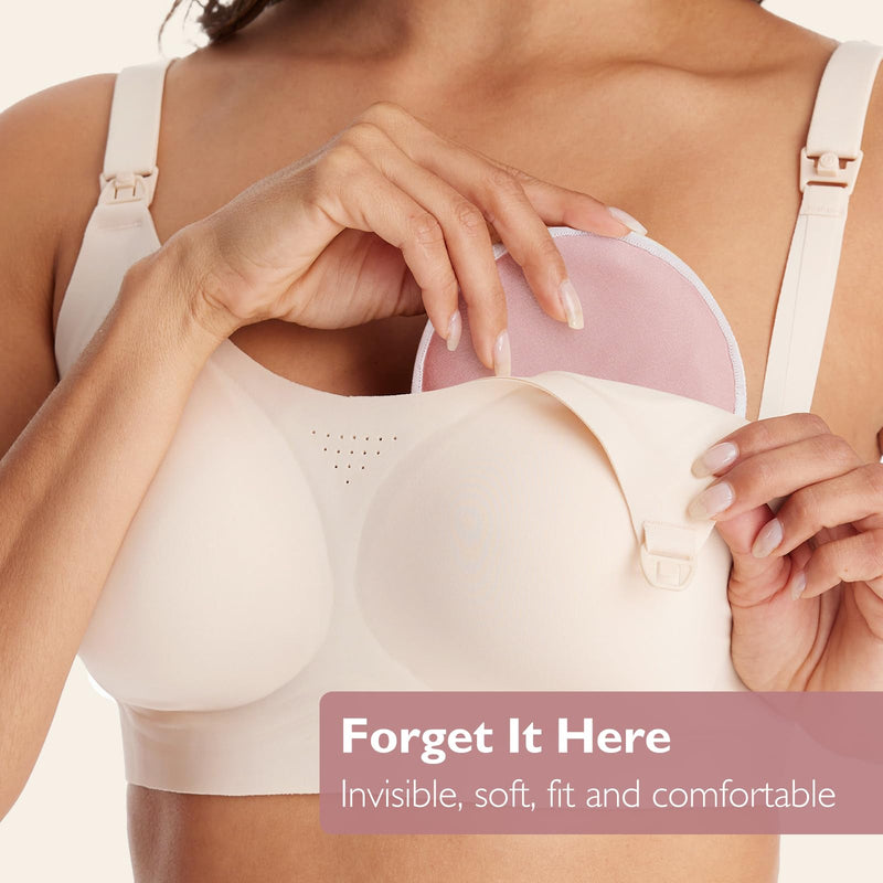 [Australia] - Momcozy Reusable Nursing Pads, Innovative Use of One Way Moisture-Wicking Fabric & 3-Layer Washable Breast Pads, Ultra-Thin Design, Light and Unburden, 14 Pack + Wet & Dry Separation Bag + Wash Bag Thin but absorbent 