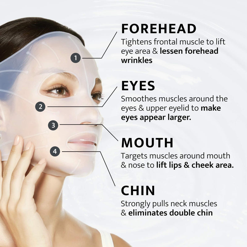 Silicone Skin Mask | Face Lifting Double Chin Reducer | V Line Lifting | Under Eye Mask | Forehead Wrinkles Treatment | Korean Skin Care 1 Count (Pack of 1)