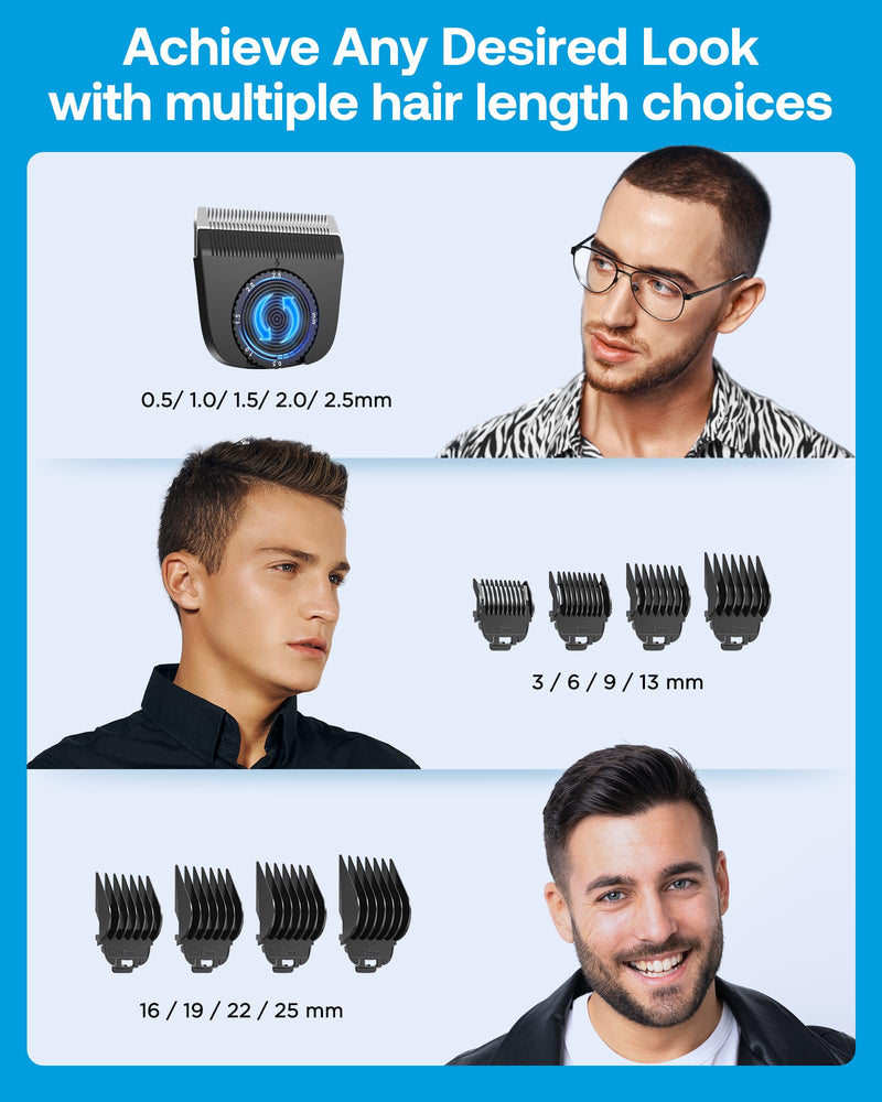 [Australia] - GLAKER Hair Clippers for Men - Cordless 2 in 1 Versatile Hair Trimmer with ABS Guards,Professional Haircutting Kits for Blending & Fade Cuts Classic Grey 