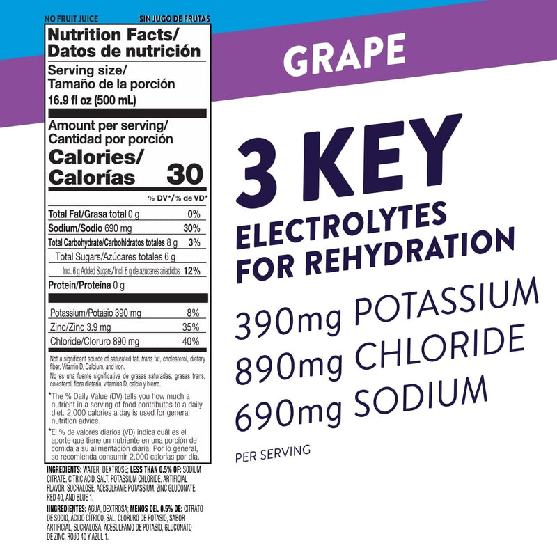 [Australia] - Pedialyte Electrolyte Solution, Grape, Hydration Drink, 1 bottle, half liter each 