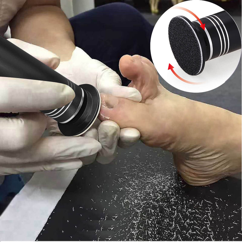 [Australia] - Electric Callus Remover Adjustable Speed Professional Pedicure Foot File with Interchangeable Foot Files for Dead Hard Cracked Skin, with 60 Replacement Sanding Pads (Black) Black 
