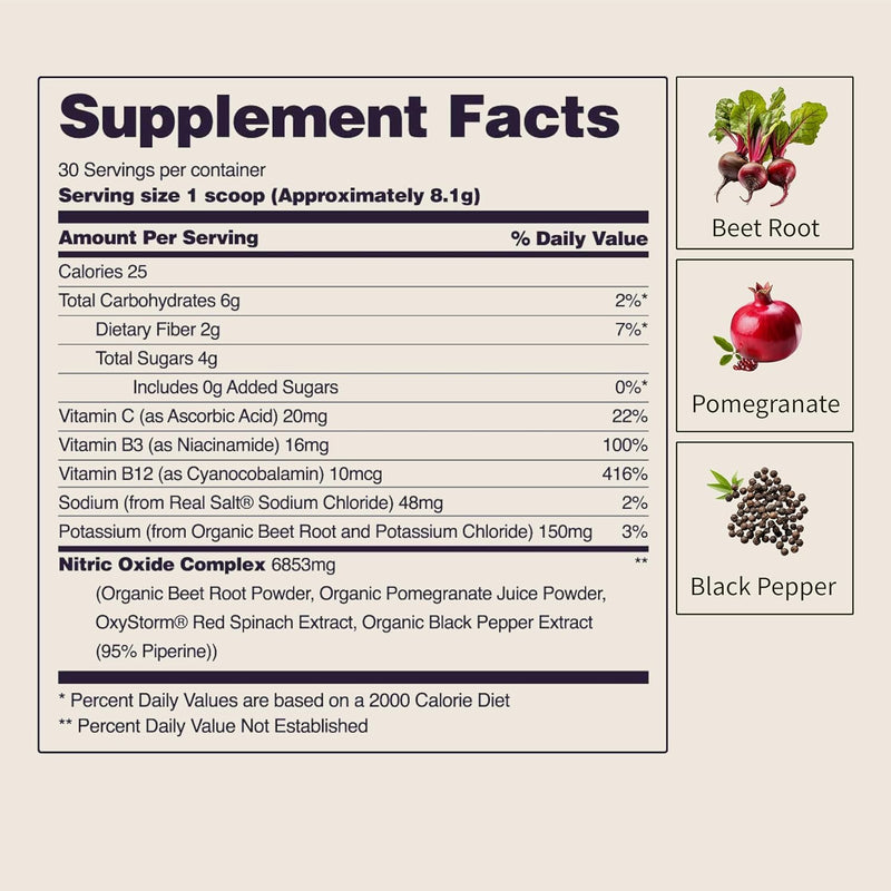 [Australia] - Snap Supplements Heart Beets, Organic Beet Root Powder, Cardiovascular Support Supplement for Men & Women, Beets, Pomegranate, B Vitamins & Red Spinach, Heart Health Support, 30 Servings, Mixed Berry 