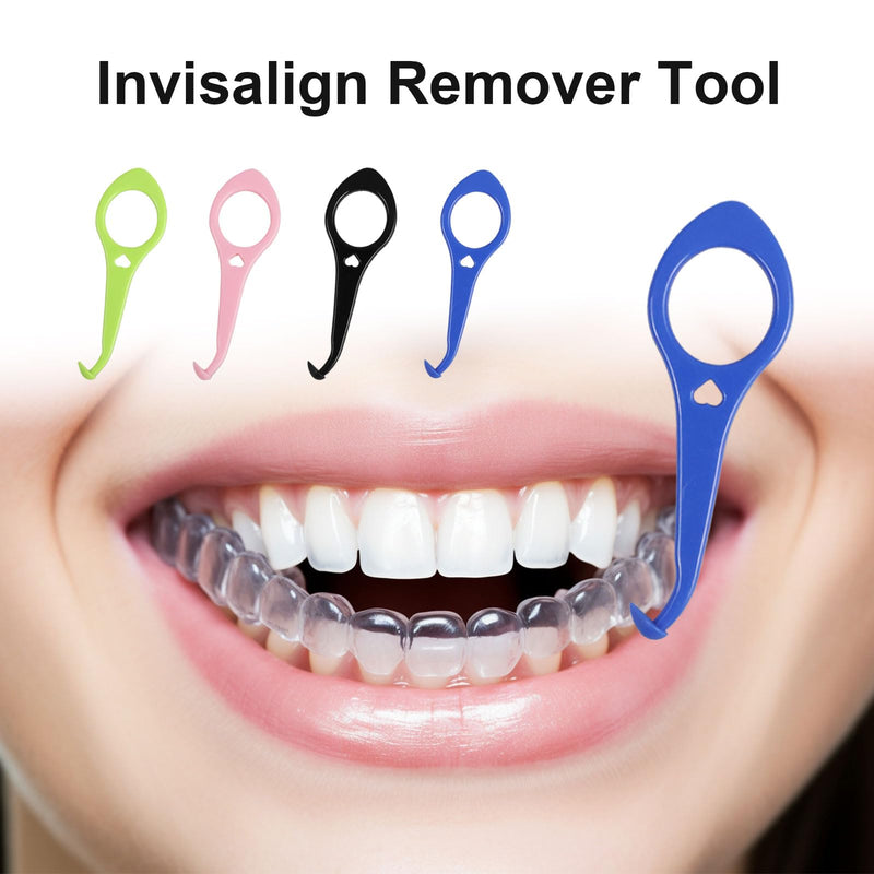 Clear aligner removal tool-invisible removable braces, invisible aligner remover-aligner remover-fixer remover (40pcs) Deep blue+pink+black+green