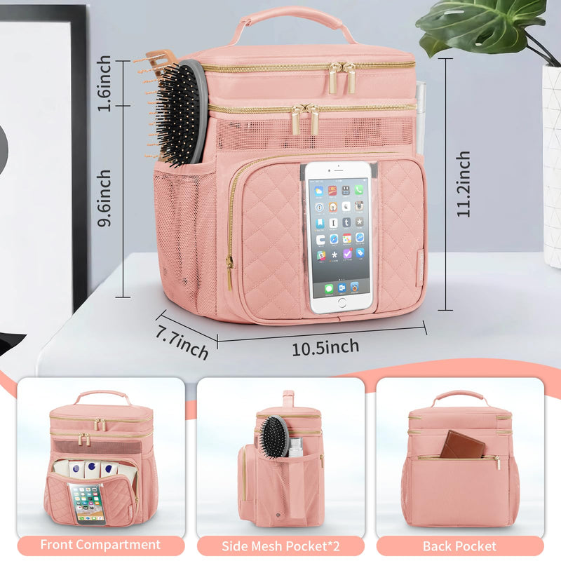 WOOMADA Toiletry Bag with Hanging Hook, Large Hanging Toiletry Bag for Women, Portable Shower Caddy for Travel, Breach, Gym, Camping(Pink) Pink
