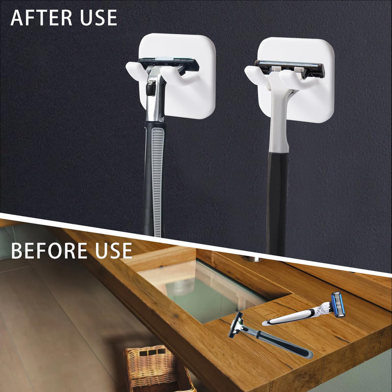[Australia] - pcsfoe Pack of 4 razor holder shower, razor holder shower, razor holder without drilling, razor holder, razor holder shower, holder razor shower for bathroom kitchen toilet office (black) 