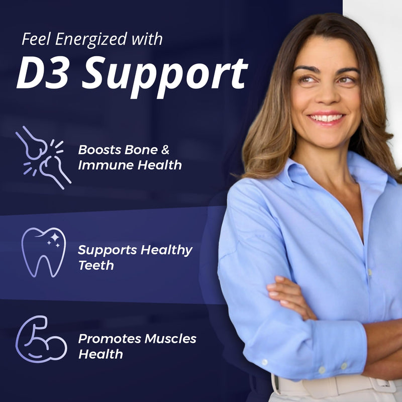 WOW Supplements Vitamin D3 5000 IU Softgels, 125 mcg - Vitamin D3 5000IU Supplement for Strong Bones and Immune Support - Non-GMO, Gluten Free Vitamin D 125 mcg - VIT D3 5000 IU Softgels - 120 Count