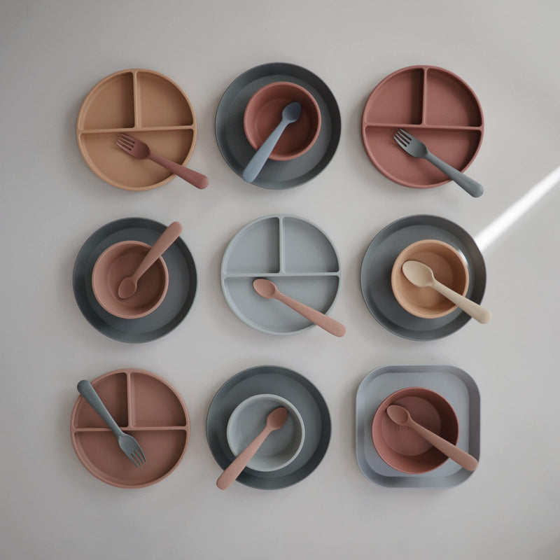 [Australia] - mushie Square Dinnerware Plates for Kids | Made in Denmark, Set of 2 (Cloud) (Cloud) Square Plate 