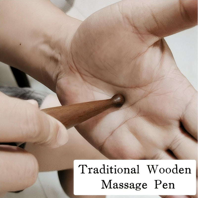 [Australia] - Sandalwood Acupoint Massage Pen, Traditional Wooden Acupressure Stick Reflexology Tool for Deep Tissue, Meridian Massage Tool for Body, Hand and Foot 
