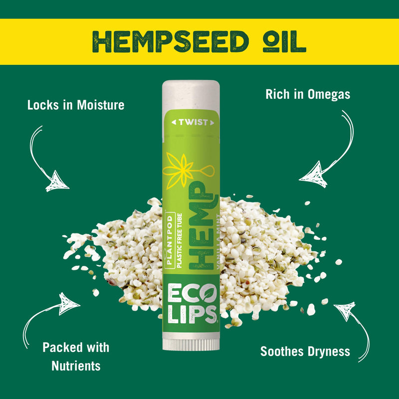 Eco Lips Organic Hemp Lip Balm Vanilla Mint, 6 pack | With Coldpressed Hempseed Oil, Coconut Oil, and Vitamin E | Deeply Moisturizes Dry, Chapped Lips 6 Count (Pack of 1)