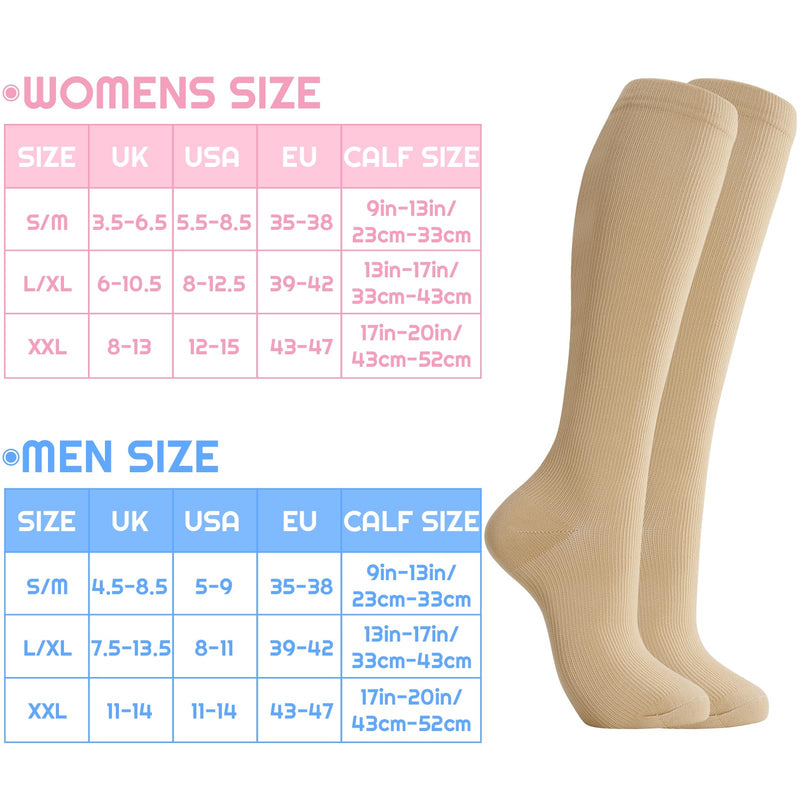 [Australia] - taonganui 4 pairs of compression stockings, compression socks, medical compression stockings, compression socks for women and men, varicose veins, edema, flight 35-38 