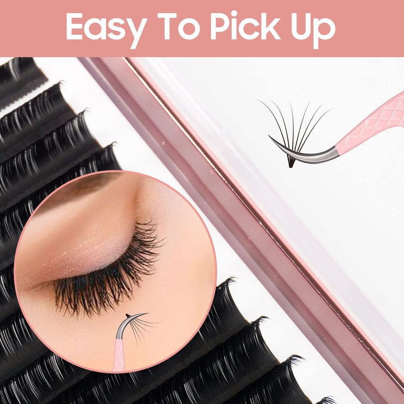 Fiber Tip Lash Tweezers for Eyelash Extensions, Professional Stainless Steel Lash Extension Tweezers for Volume Fan, Precision Supplies Work Best Tool（Curved） Curved Pink