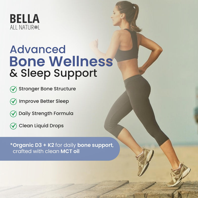 Bella All Natural Vitamin D3 K2 Liquid Drops 5000 IU Morning & Evening Drops Pack of 2 | These Vitamin D3 K2 Drops Help Support Heart, Bone & Immune Health