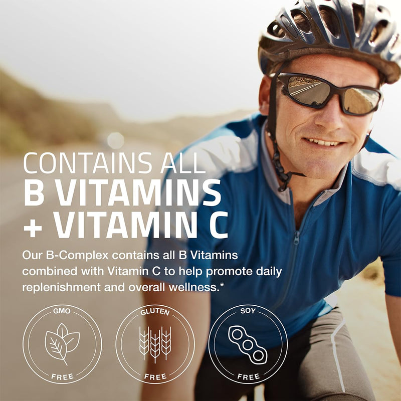 Bronson Vitamin B Complex with Vitamin C Vegetarian Capsules, 360 Count | Immune Health, Energy Support, Nervous System Support, Non-GMO, Soy-Free, Gluten-Free, Contains All B Vitamins Unflavored 360 Count (Pack of 1)