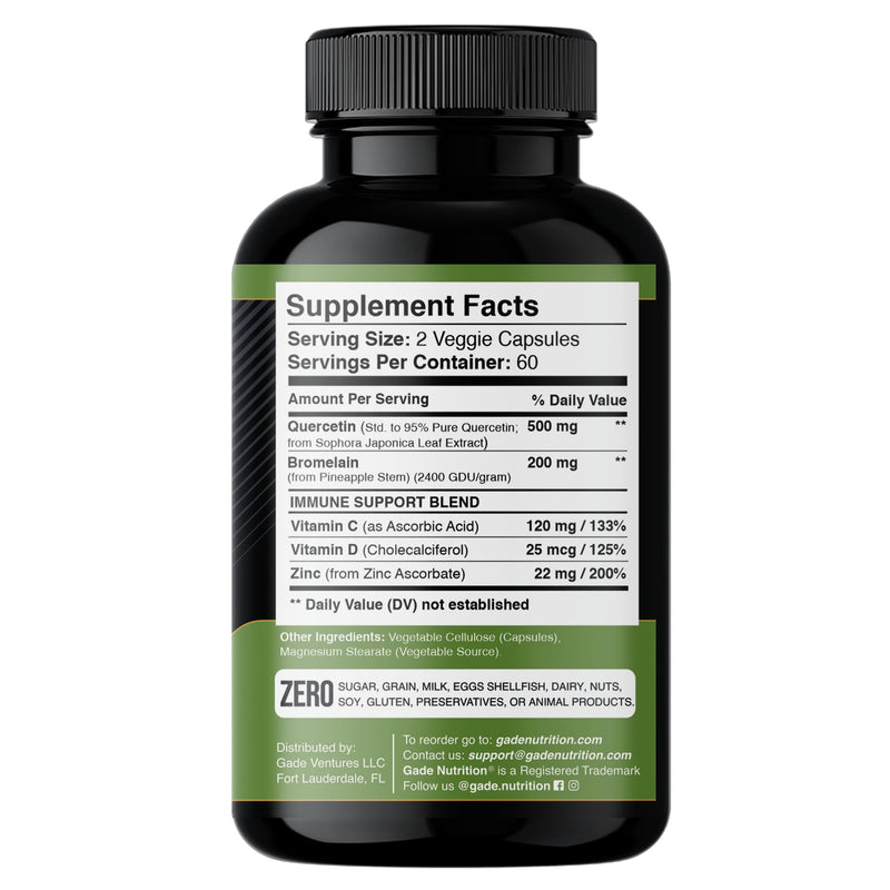 [Australia] - Quercetin with Vitamin C and Zinc - Quercetin 500mg - Quercetin with Bromelain - Zinc Quercetin - 120 Veggie Caps. Quercetin Supplements + Vitamin D3 (Non-GMO, Gluten-Free, Vegan) 2 Month Supply 120 Count (Pack of 1) 