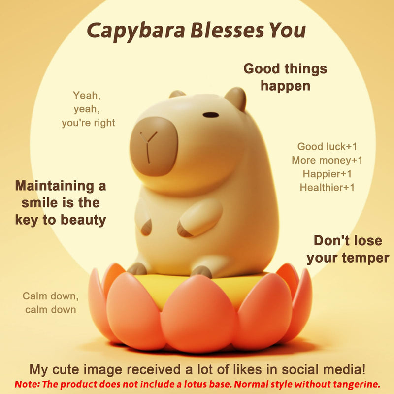 [Australia] - Cute Capybara Night Light, LED Squishy Novelty Animal Lamp, 2 Levels Dimmable Nursery Night Light for Kids Sleeping, Baby Rechargeable Touch Lamps, Kawaii Room Dorm Decor, Funny Gift (Normal) Normal 
