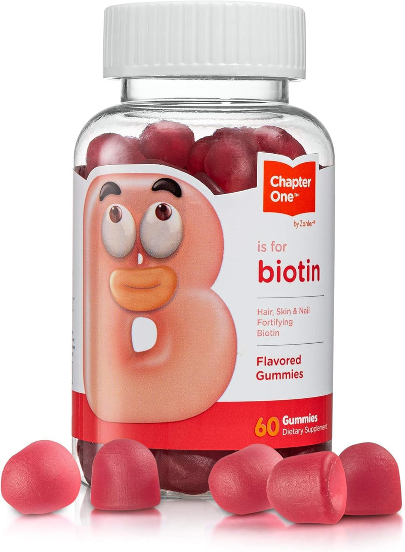 Zahler Chapter One Biotin Gummies, Hair Skin and Nails Fortifying Biotin, Certified Kosher, 60 Flavored Gummies 60 Count (Pack of 1)