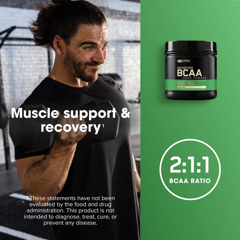 [Australia] - Optimum Nutrition Instantized BCAA Powder, Unflavored, Keto Friendly Branched Chain Essential Amino Acids Powder, 5000mg, 60 Servings (Packaging May Vary) 60 Servings (Pack of 1) 