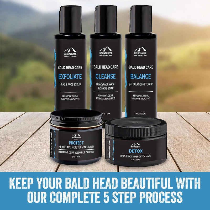 [Australia] - Mountaineer Brand All Natural Bald Head Moisturizer and After Shave Balm | Bald Head Care for Men | Non-Greasy Scalp and Face Lotion | Refreshing Natural Scent | Made in USA | Protect 2oz Step 4 - Moisturize 