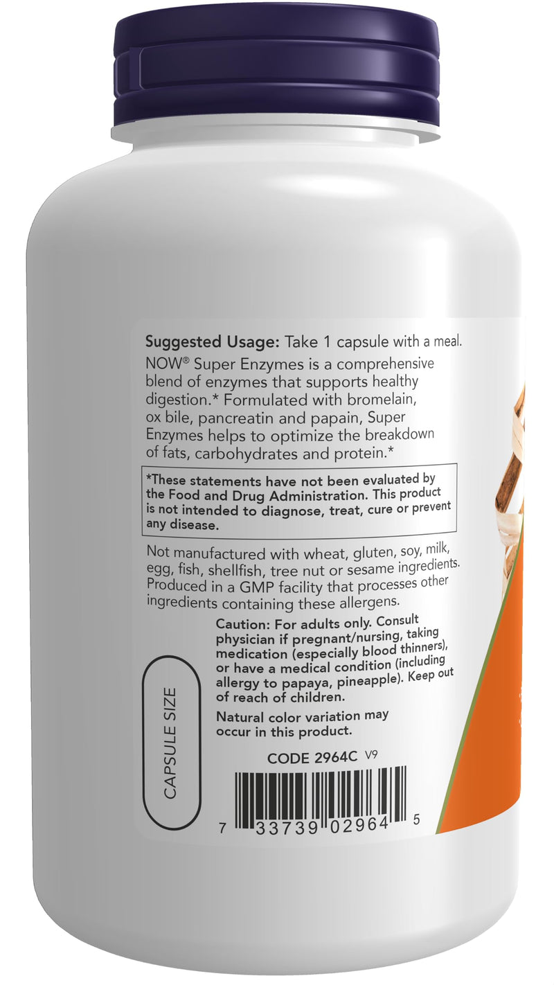 NOW Supplements, CoQ10 (Coenzyme Q10) 200 mg, Cardiovascular Health*, 60 Veg Capsules & Supplements, Super Enzymes, Formulated with Bromelain, Ox Bile, Pancreatin and Papain,180 Capsules