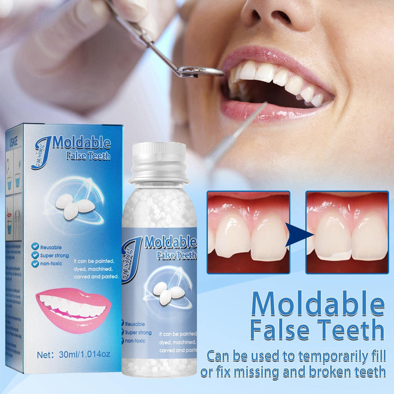 [Australia] - Dental Repair Denture Repair Beads,Tweezers,Dental Pick,Dental Tools for Fixing Filling Missing Broken Tooth Moldable Fake Teeth 1pcs 