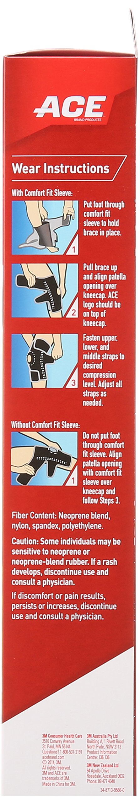 [Australia] - ACE Adjustable Knee Brace with Dual Side Stabilizers, Helps support weak, injured, arthritic or sore knee, One Size Fits Most 