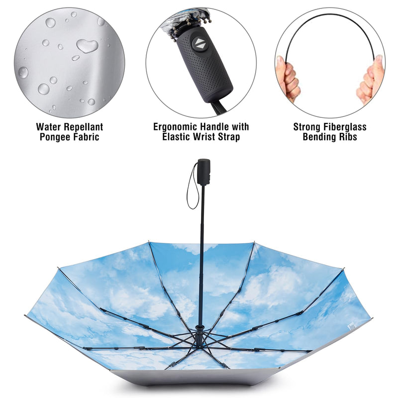 G4Free UPF 50+ UV Protection Travel Umbrella Auto Open Close Windproof Sun Blocking Umbrella 46 Inch+42 Inch