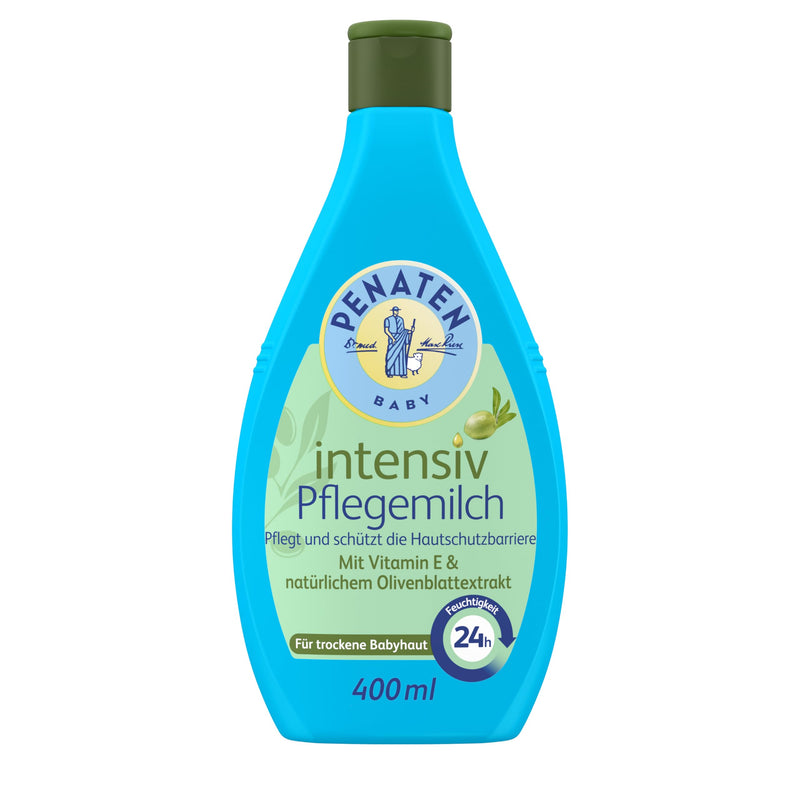 [Australia] - PENATEN Intensive Care Milk (400 ml), intensive & quickly absorbed baby body lotion in a recyclable bottle, provides 24-hour moisture, protects & nourishes with vitamin E & natural olive leaf extract 