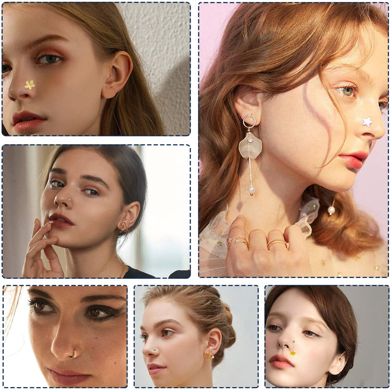 [Australia] - 4-Pack Disposable Self Piercing Kit with Built-in Nose Studs, Very Safe Piercing Gun, Simple and Convenient Operation, Ideal for Family Use (White + Pink) White+Pink 