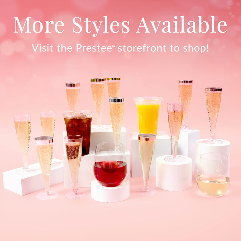 [Australia] - Prestee 24 Pack Disposable Clear Champagne Flutes for Parties, Weddings, Mimosa Bars - Plastic Toasting Glasses With Mimosa Glasses 24 Count (Pack of 1) 