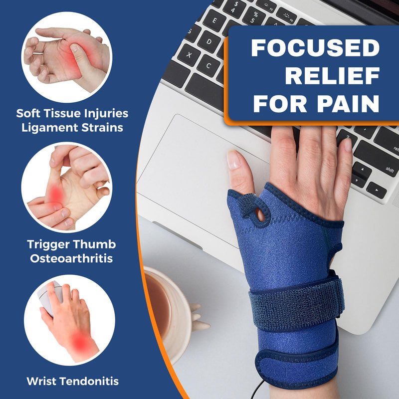 [Australia] - Hand Heating Pad for Arthritis and Tendonitis, Heated Wrist Wrap Thumb Brace for Carpal Tunnel Relief with 3 Heat & 5 Timer Settings for Left & Right Hand (L/XL) blue L/XL 