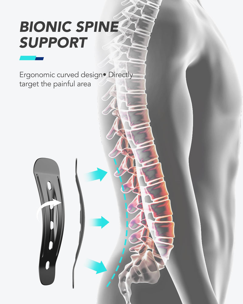 [Australia] - Back Brace for Women Men with Ergonomic Curved Spine Support and Carbon Fibre Splints, Back Brace for Lower Back Pain Relief, Posture, Work, Heavy Lifting, Sciatica, Herniated Disc L 