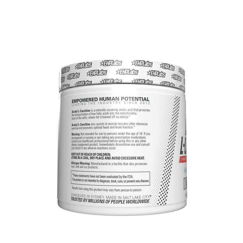 [Australia] - EHP Labs Acetyl L Carnitine Powder - Supports Natural Energy Production, Assists in Healthy Brain Function, Supports Heart Health, Vegan, Gluten Free, Non GMO - 100 Servings 