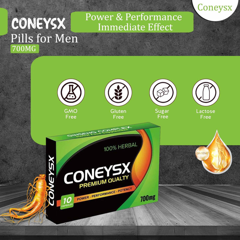 700mg Ginseng Capsules for Men | Stronger | Longer | Performance | Extra Strength Stamina & Endurance Support | Natural Herbal Formula | 10 Capsules