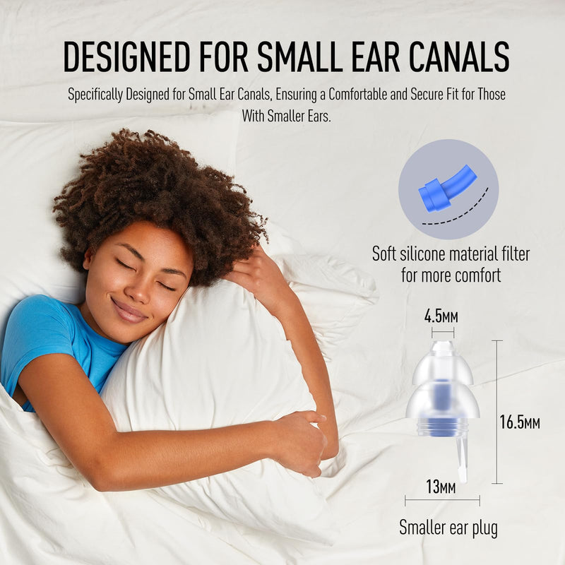 [Australia] - Hearprotek earplugs for sleeping, 2 pairs of hearing protection earplugs 32db & 30db for noise reduction, side sleepers, snoring, travel, work, construction blue 
