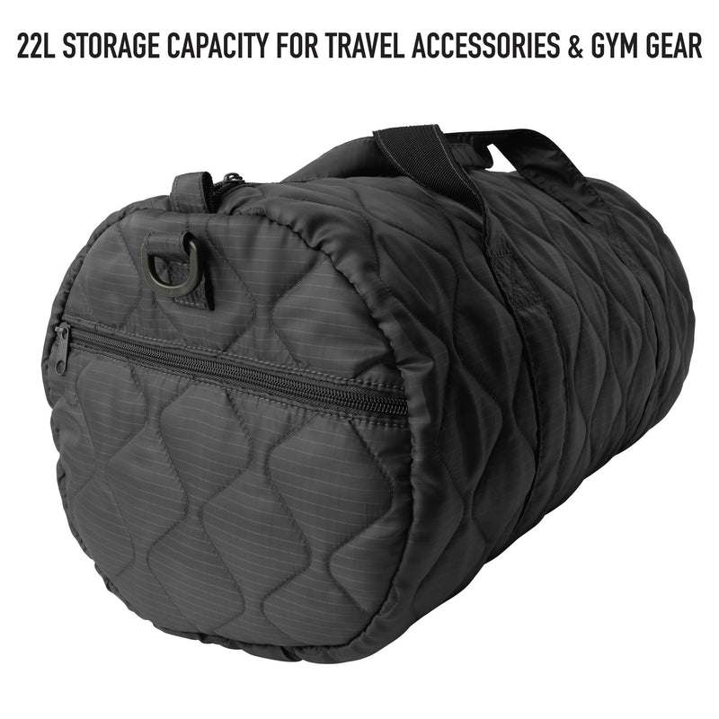 Rothco Lightweight Woobie Duffle Bag – Quilted Casual Travel Gym Clothing Overnight Bag One Size Black