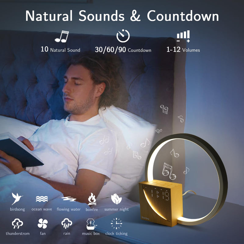 [Australia] - blonbar 10W bedside lamp with USB charging function, wake up light, alarm clock, touch control, dimmable table lamp, sleep aid for babies and adults, 3 levels of brightness, night light for bedroom, living room... yellow 