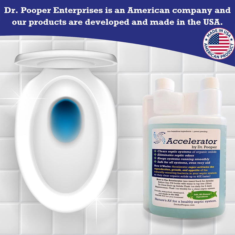 [Australia] - Dr. Pooper Accelerator Septic Tank Treatment - Environment-Friendly Septic System Maintenance Liquid - Eliminates Odors - Clears Organic Solids in Tanks & Drain Fields - Safe for All Septic Systems 
