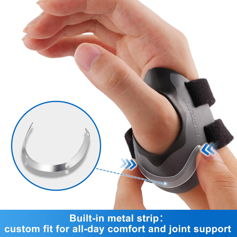 [Australia] - Velpeau Thumb Support Brace - CMC Joint Stabilizer Orthosis, Spica Splint for Osteoarthritis, Instability, Tendonitis, Arthritis Pain Relief for Women and Men, Comfortable (Black, Left Hand, Medium) Black-Left Hand 