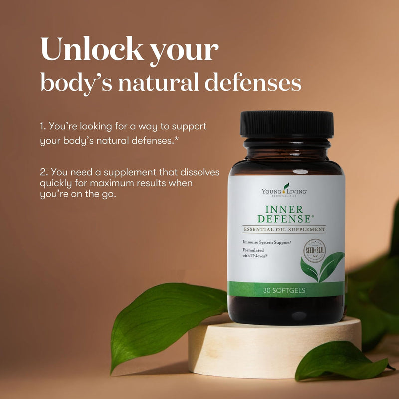 Young Living Inner Defense Softgels with Oregano & Essential Oils | Seasonal Wellness Supplement for Adults | Essential Oil Softgels | 30 Count 30 Count (Pack of 1)
