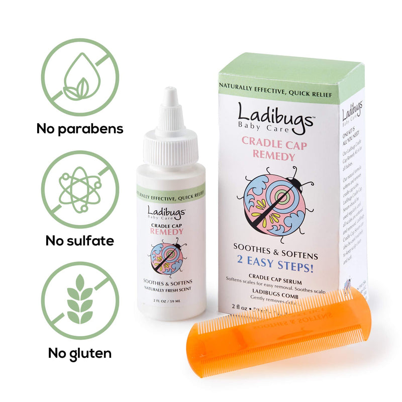[Australia] - Cradle Cap Remedy Kit, 3oz | Includes Cradle Cap Serum & Fine-Toothed Comb | Effectively Removes Scales & Flakes | Soothes & Softens Scalp 
