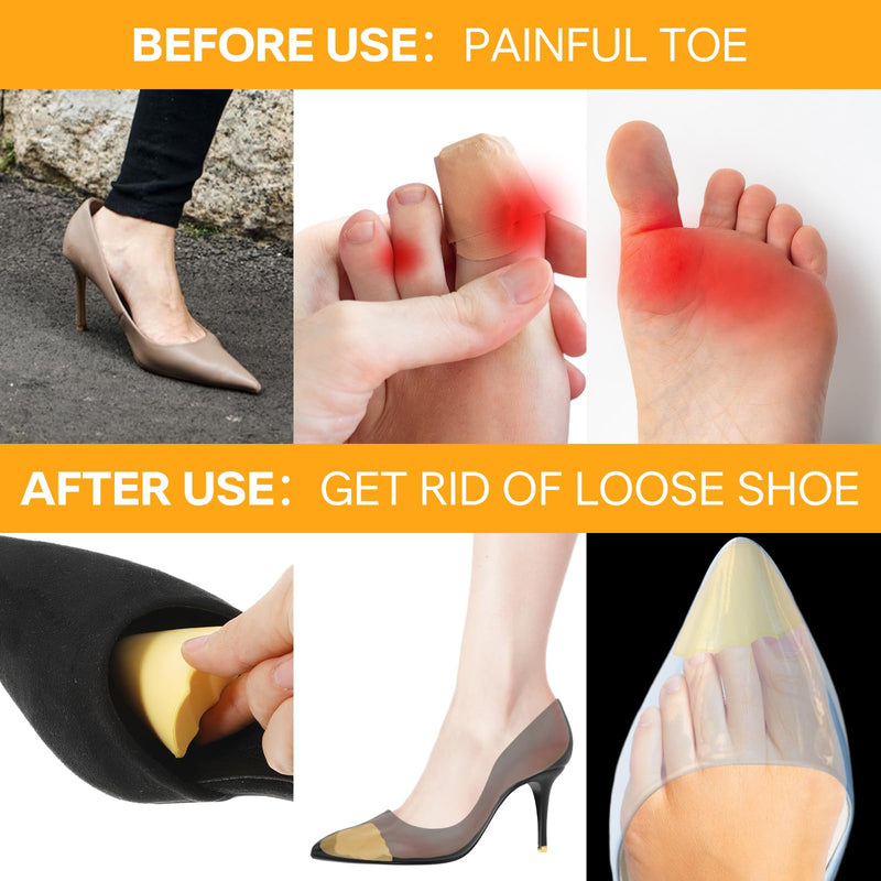 [Australia] - YUXIANLB Shoe Filler for Oversized Shoes Soft Foam Adjustable Toe Inserts Unisex Shoe Size Reducer Forefoot Support Shoe Pads for High Heels Pain Relief for Women Beige 