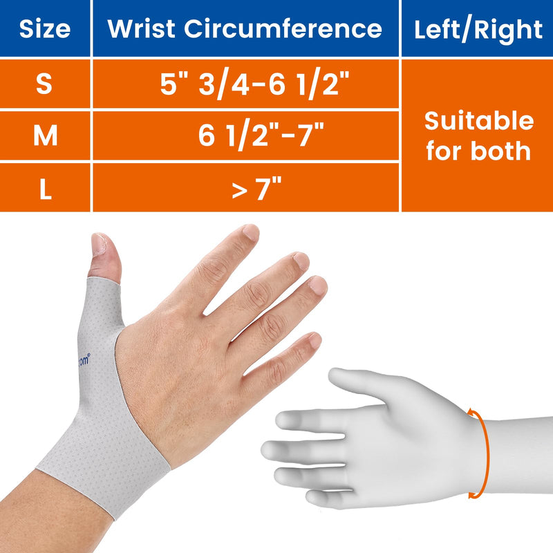 [Australia] - Thumb Wrist Brace Compression Sleeve (2 PCS) for Arthritis Pain Relief Protector Support, Soft Elastic Fabric Thumb Spica Splint Glove Liner for Women and Men -Fits Both Hands (Medium) M Long Version 