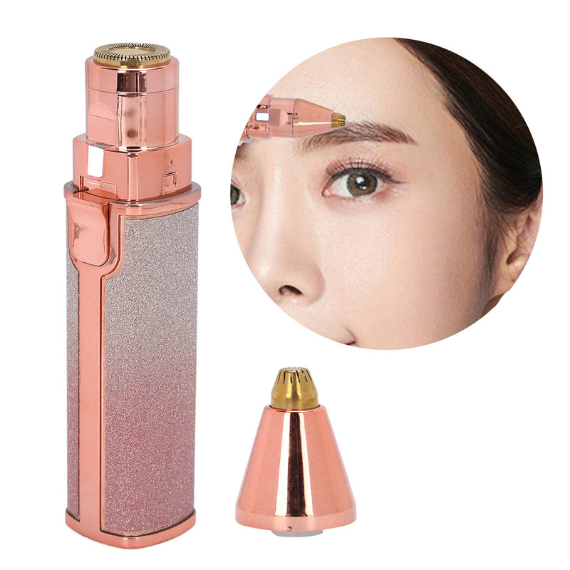 [Australia] - Rechargeable Facial Hair Removal Eyebrow Trimmer 2 in 1, Portable Epilators Hair Removal with Built-in LED Light, Painless Hair Removal Device for Face Eyebrows Lips Chin Body 
