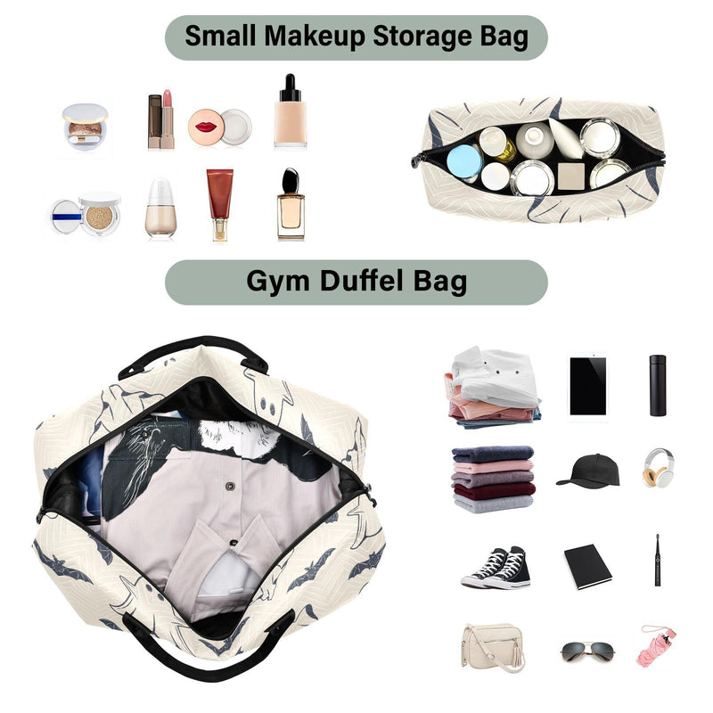 Burbuja Travel Duffel for Women, Halloween Spooky Weekender Overnight Shoulder Carry On Tote With Trolley Sleeve, Gym Bag With Toiletry Bag, Large Size