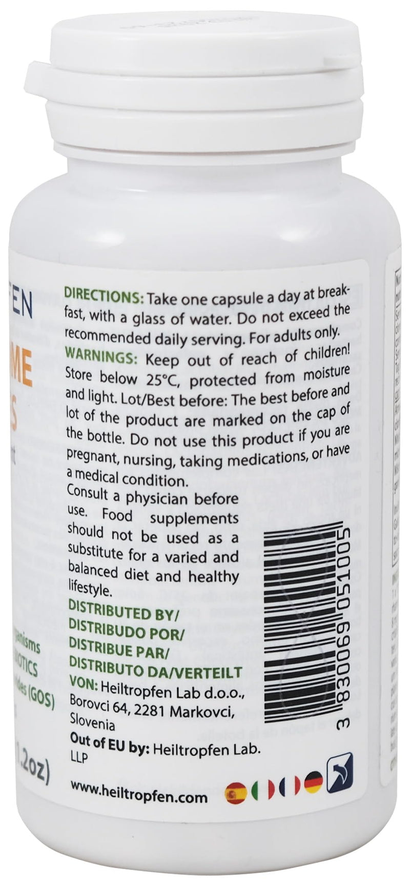 Micro-Biome Cultures | Digestive Probiotic + Prebiotic | 24 Strains | 20 Billion CFU | 60 Capsules | Active Gut | Inulin and GOS | Food Supplement | Third-Party Tested | Heiltropfen®