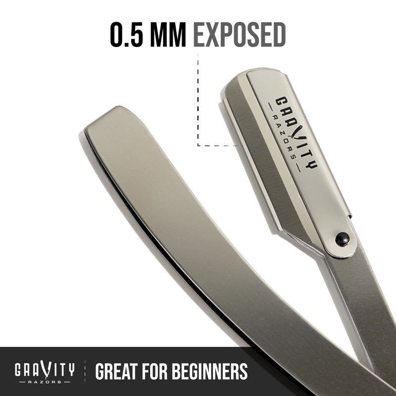 [Australia] - Professional Straight Razor - Minimal Exposure Straight Razor Kit with 10 Gravity Premium Blades, .5mm Exposed (Chicago) Chicago 
